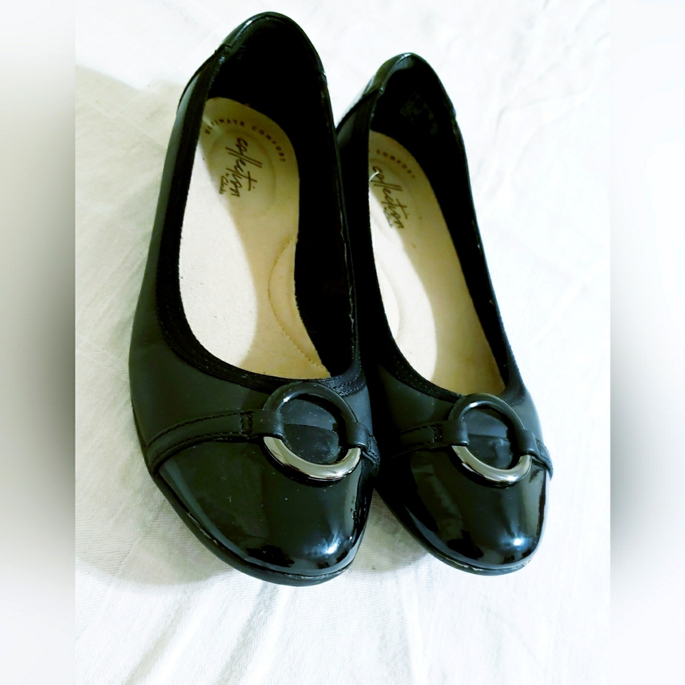 Clarks Black Flats